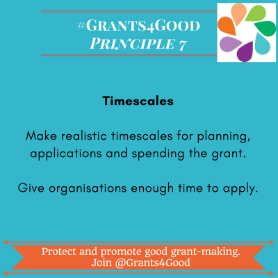 Principles of Good Grant Making - timescales