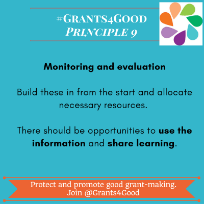 Principles of Good Grant Making - monitoring and evaluation